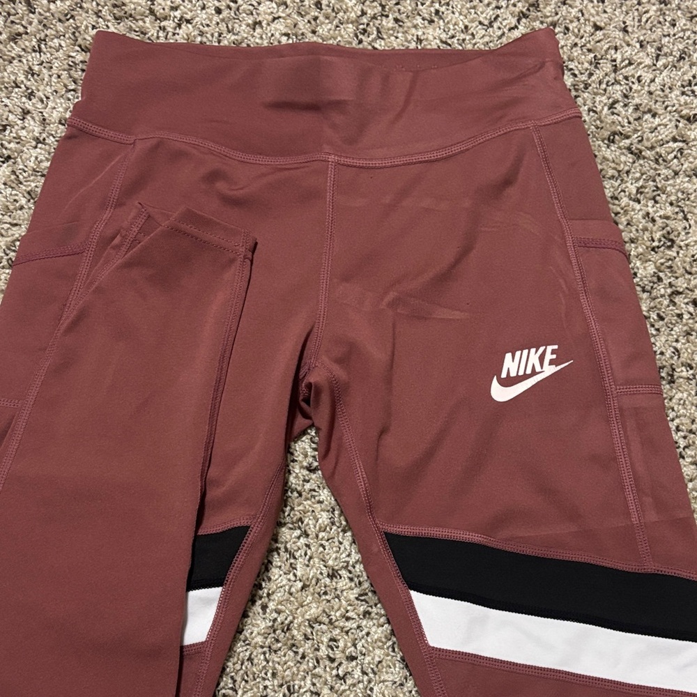 Nike Kids' Copper Leggings with Black and White Accents